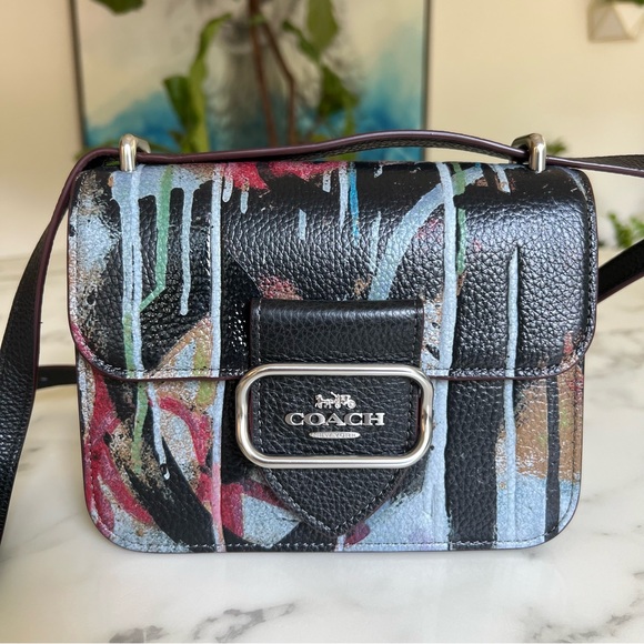 Coach X Mint + Serf Morgan Square Leather Crossbody CM108 SILVER BLACK MULTI - Picture 1 of 16
